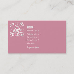 Geschäftskarte mit Art Nouveau-Rose in Rosa Visitenkarte