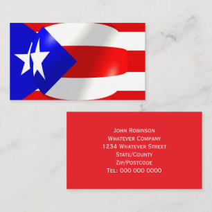 Geschäftskarte mit Flagge von Puerto Rico Visitenkarte