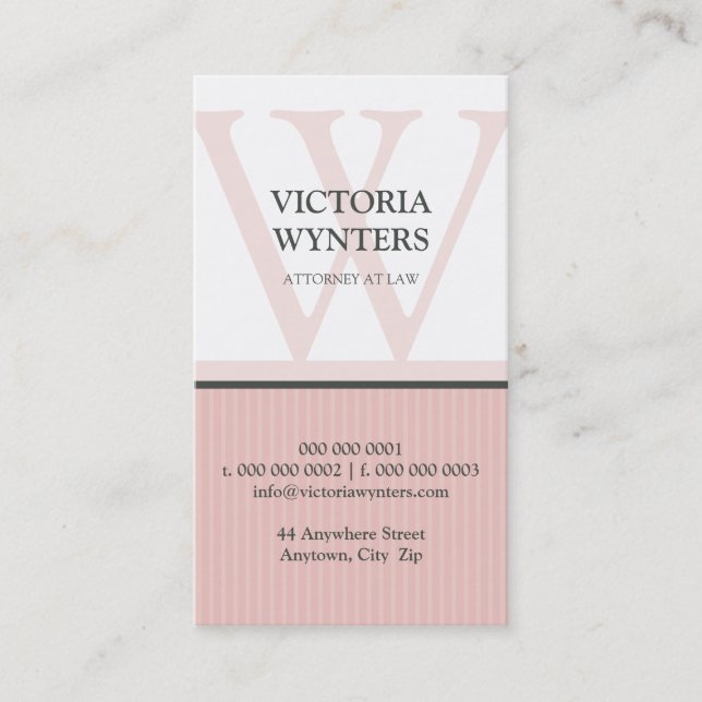 GESCHÄFTSKARTE - Modernes erstes Monogramm Visitenkarte (Vorderseite)