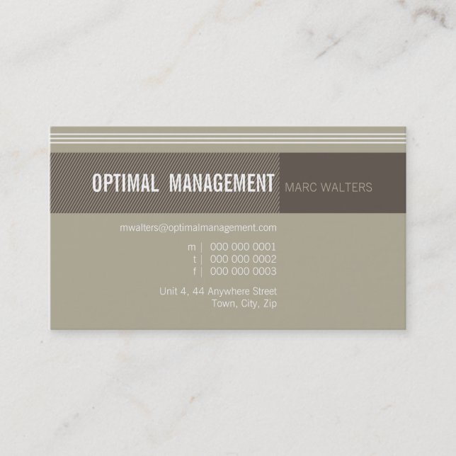 GESCHÄFTSKARTE: Optimaler Designer 4 Visitenkarte (Vorderseite)