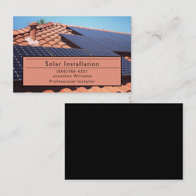 Geschäftskarte Solarenergie-Instillationsdienst Visitenkarte (Vorne/Hinten)