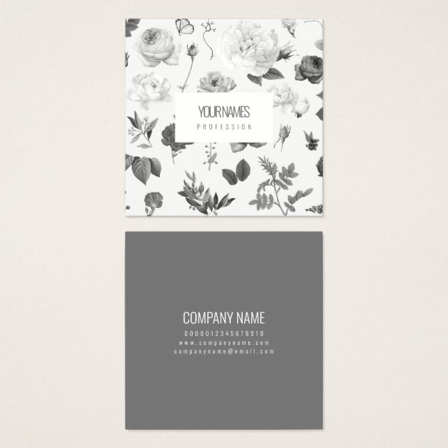 GESCHÄFTSKARTE: "VINTAGE BLUME" (Vorne & Hinten)