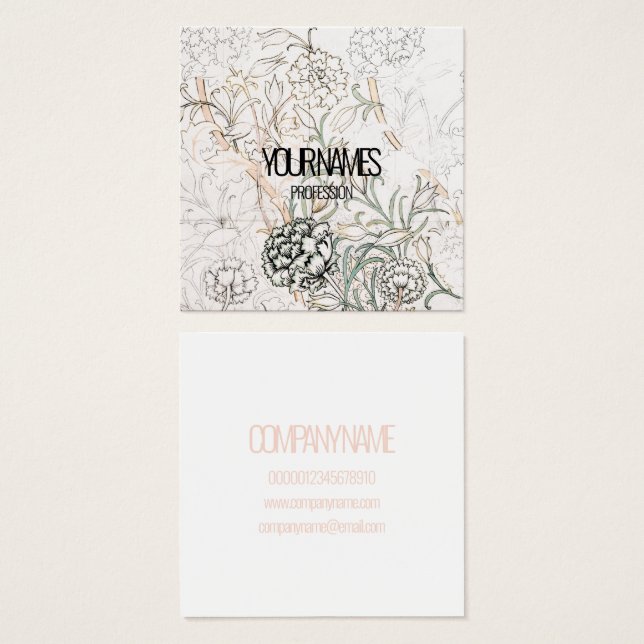 GESCHÄFTSKARTE : WILLIAM MORRIS : WILD TULIP (Vorne & Hinten)