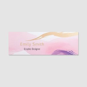 Geschäftskarten-Design mit Pastell-Aquarell-Motive Namensschild