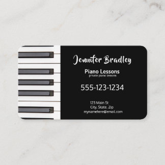 Geschäftskarten für Black Piano Teacher Visitenkarte