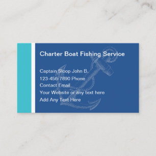 Geschäftskarten für Boots Kapitän Charter Angelfah Visitenkarte