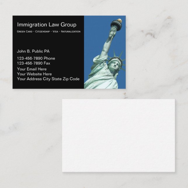 Geschäftskarten für Immigration Law Atney Business Visitenkarte (Vorne/Hinten)