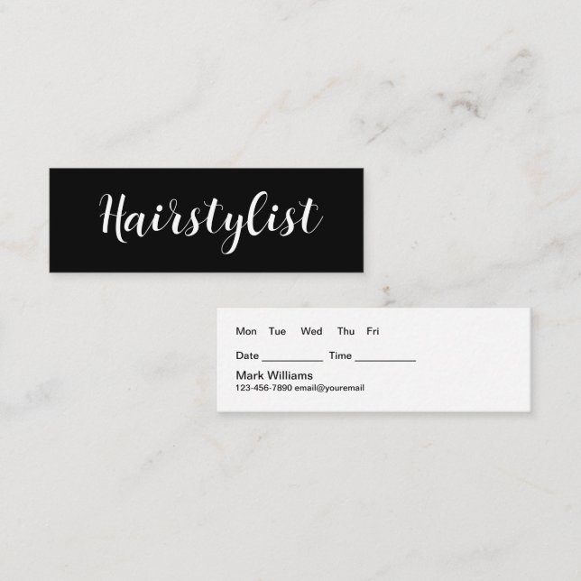 Geschäftskarten für klassische Friseure Mini Visitenkarte (Vorne/Hinten)