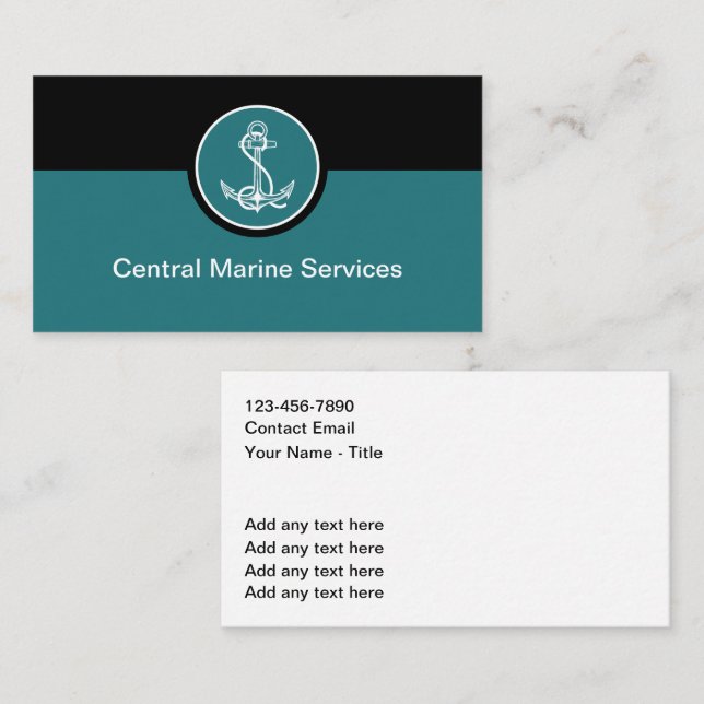 Geschäftskarten für moderne Nautic Marine Services Visitenkarte (Vorne/Hinten)