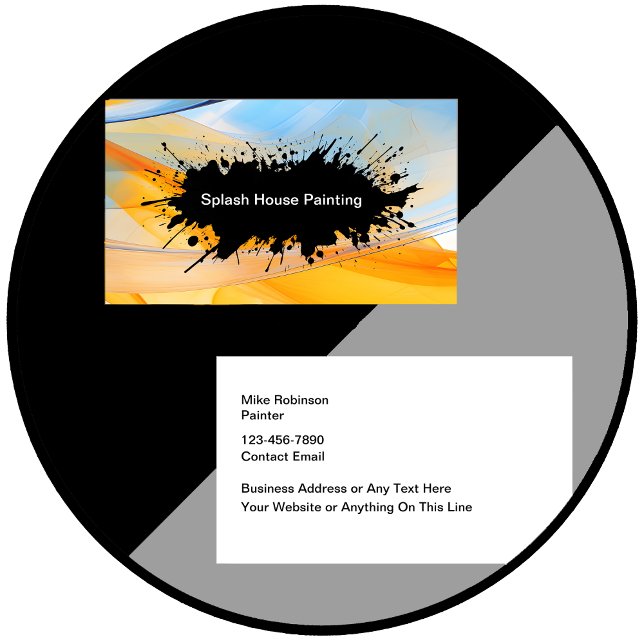 Geschäftskarten mit farbenfrohen Hausgemälden Visitenkarte (Von Creator hochgeladen)