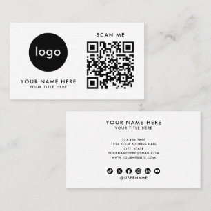 Geschäftskarten-QR-Code-Logo Moderne weiße Gestalt Visitenkarte