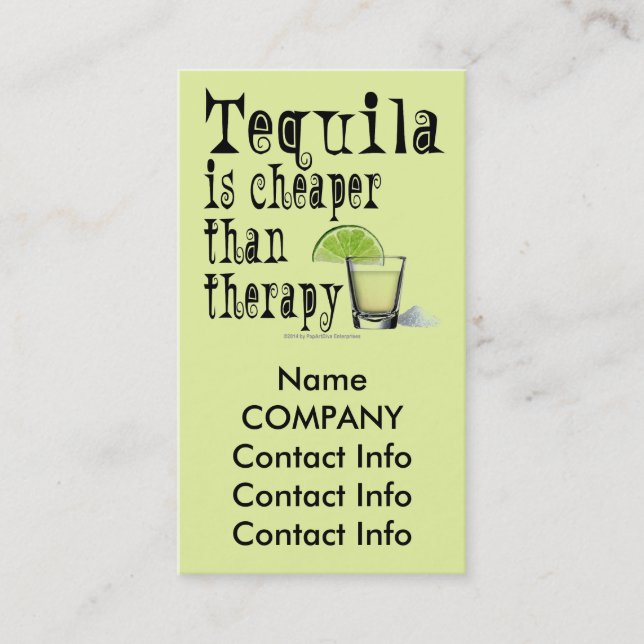 GESCHÄFTSKARTEN - TEQUILA IST KREATIV ALS THERAPIE VISITENKARTE (Vorderseite)