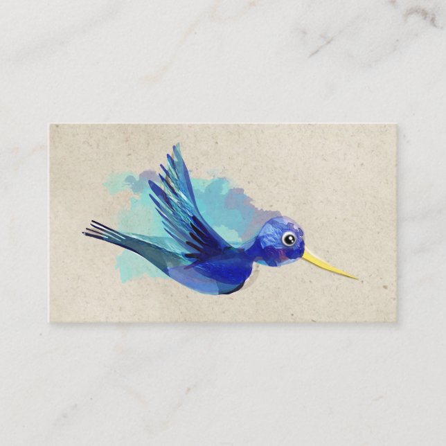 GESCHÄFTSKARTEN WATERCOLOR HUMMASCHINE VISITENKARTE (Vorderseite)