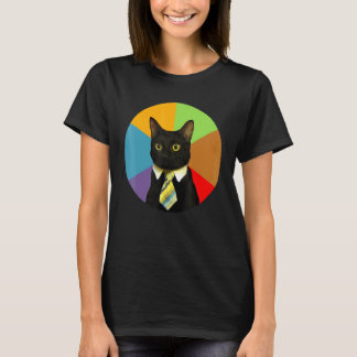 Geschäftskatze Kätzchen trägt Krawatte Kind Katzen T-Shirt
