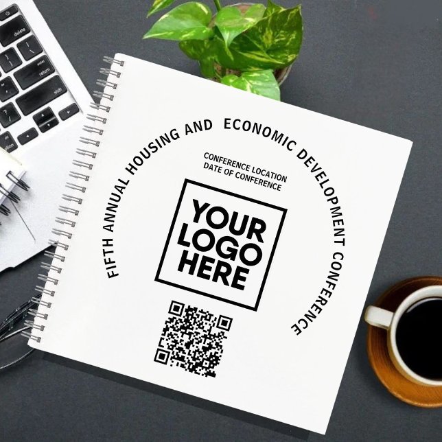 Geschäftskonferenz Individueller Logo-QR-Code  Notizbuch (Von Creator hochgeladen)
