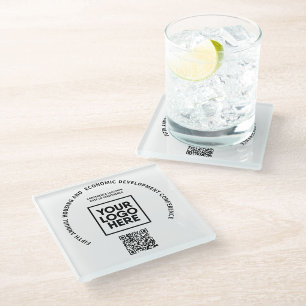 Geschäftskonferenz Individuelles Logo QR-Code Glasuntersetzer