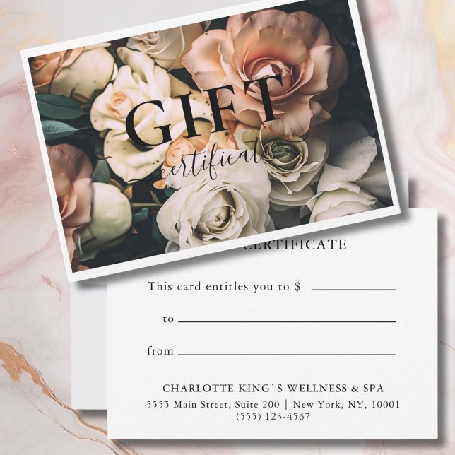 GESCHÄFTSKONTROLLBESCHEINIGUNG | Modern | Floral | (BUSINESS GIFT CERTIFICATE | Modern | Floral |)