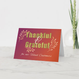 Geschäftskunden dankbar an Thanksgiving Karte