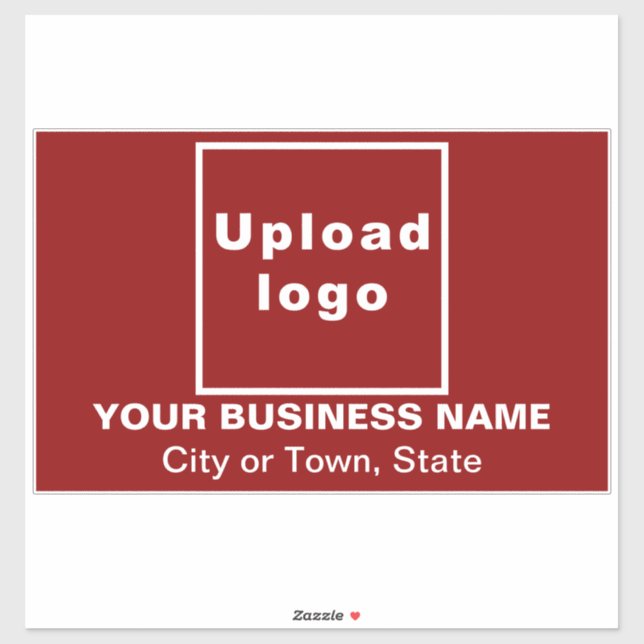 Geschäftslage bei Red Large Rectangle Vinyl Aufkleber (Blatt)