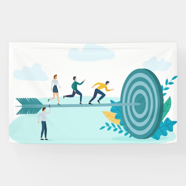Geschäftsleute, die das Ziel verfolgen Banner (Horizontal)