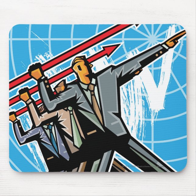 Geschäftsleute, die Pfeilzeichen werfen Mousepad (Vorne)