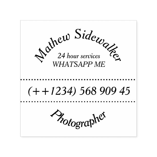 Geschäftslinie Retro Classic Square Permastempel (Design)
