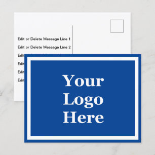 Geschäftslogo 2-seitige Blau- und Weißtextvorlage Postkarte