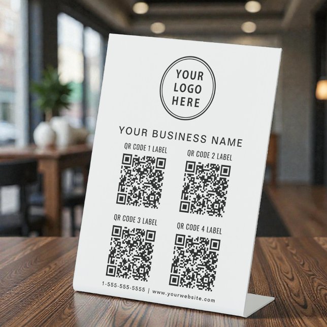Geschäftslogo 4 QR-Codes Sockelschild (Von Creator hochgeladen)