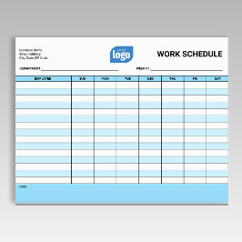 Geschäftslogo Arbeit Mitarbeiter Zeitplan Notizblo Notizblock