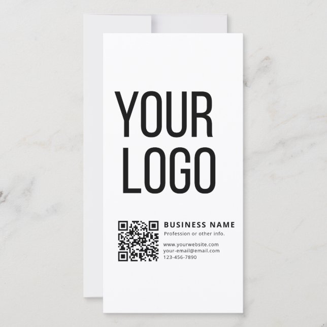 Geschäftslogo & bearbeitbarer QR-Code (Vorderseite)