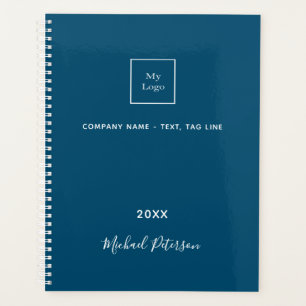 Geschäftslogo blau, elegant, monogram 2023 planer