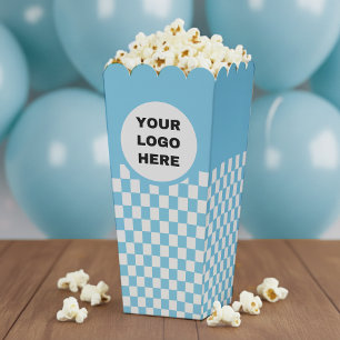 Geschäftslogo Blau-Weiß-Schachbrett-Film Geschenkschachtel