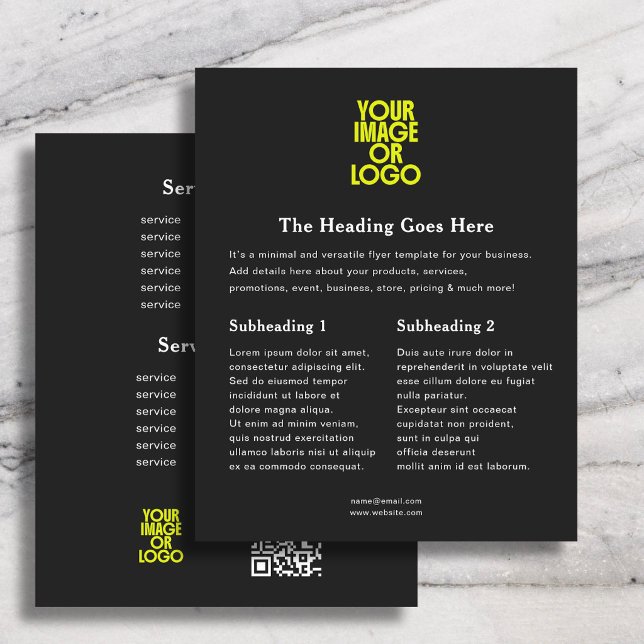 Geschäftslogo Elegantes Preisschild QR-Code Schwar Flyer (Von Creator hochgeladen)