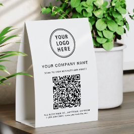 Geschäftslogo Erstellen Sie Ihren QR-Code Tischaufsteller