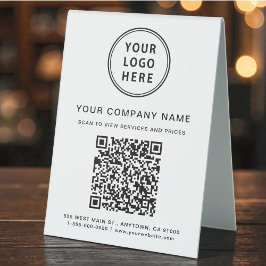 Geschäftslogo Erstellen Sie Ihren QR-Code Tischaufsteller
