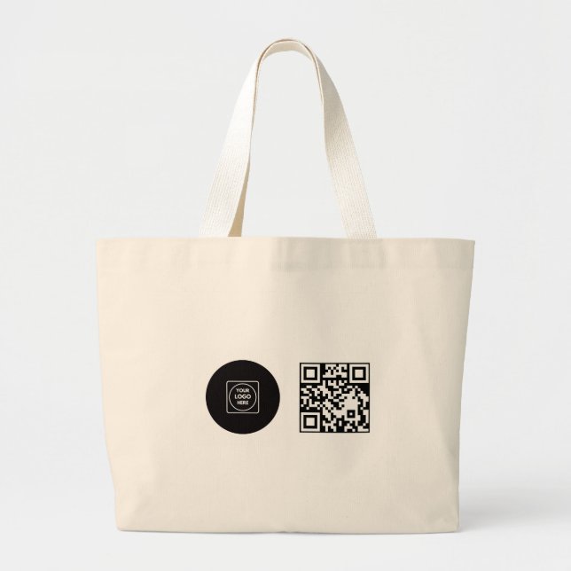 Geschäftslogo Firmen-QR-Code Werbedesign Jumbo Stoffbeutel (Vorne)