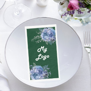 Geschäftslogo für Smaragdgrün-blaue Blumen Serviette