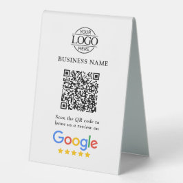 Geschäftslogo Google Bewertungen QR-Code Tischschi Tischaufsteller