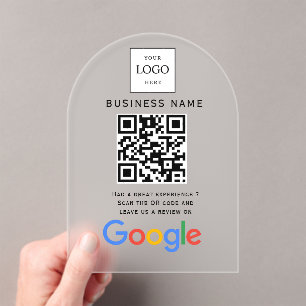 Geschäftslogo Google Bewertungen Website-Scan Acryleinladungen