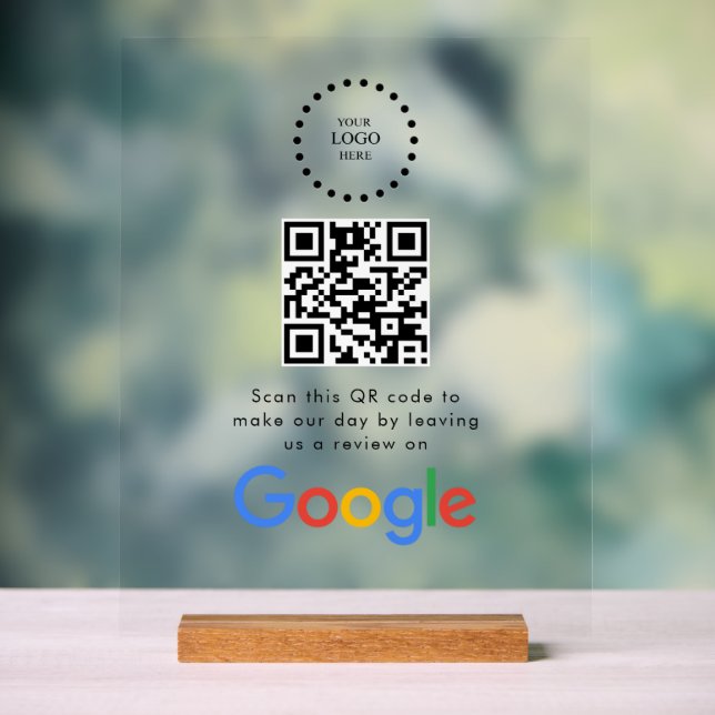 Geschäftslogo Google Bewertungen Website-Scan  Acrylschild (Neutral)