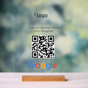 Geschäftslogo Google Bewertungen Website-Scan Acrylschild