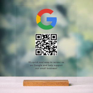 Geschäftslogo Google Bewertungen Website-Scan Acrylschild