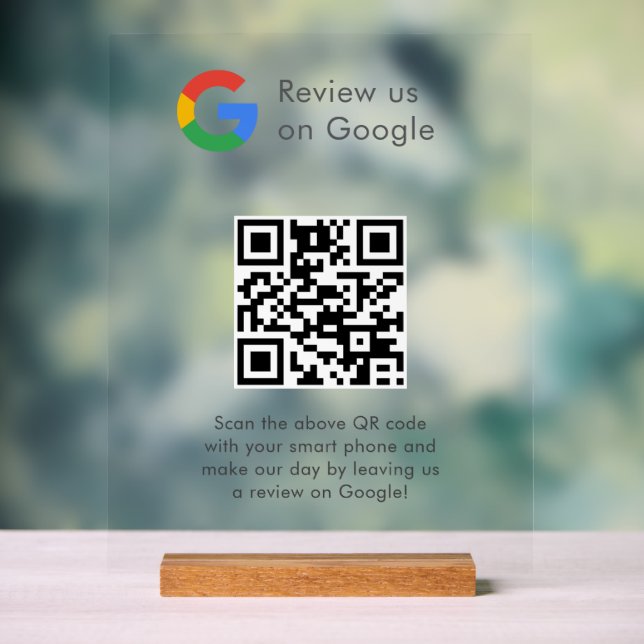 Geschäftslogo Google Bewertungen Website-Scan  Acrylschild (Neutral)