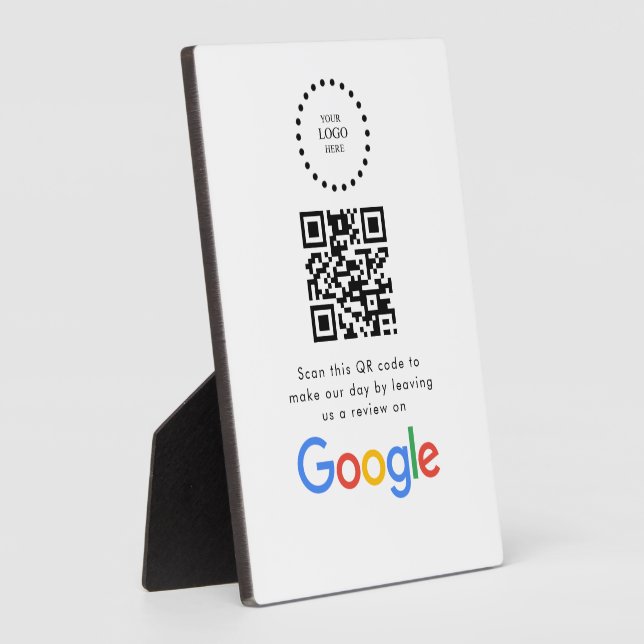 Geschäftslogo Google Bewertungen Website-Scan Fotoplatte (Seite)