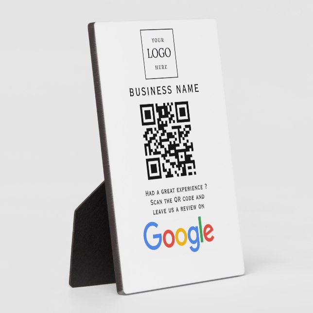 Geschäftslogo Google Bewertungen Website-Scan Fotoplatte (Seite)