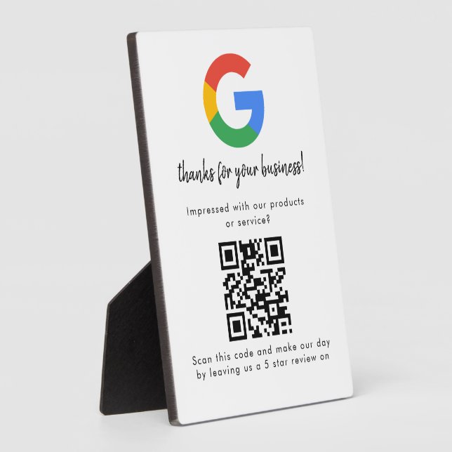 Geschäftslogo Google Bewertungen Website-Scan  Fotoplatte (Seite)