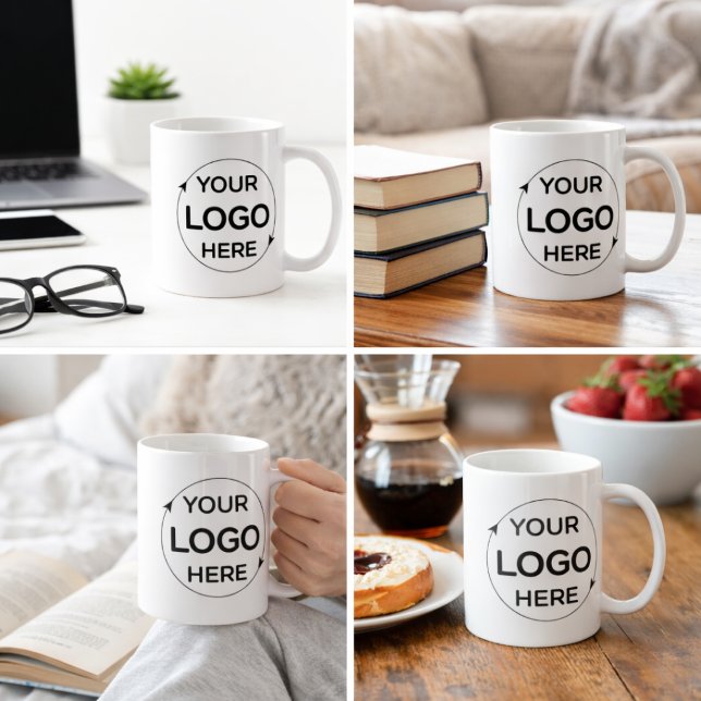 Geschäftslogo Markenpromotion Kaffeetasse (Minimalist business logo mug)