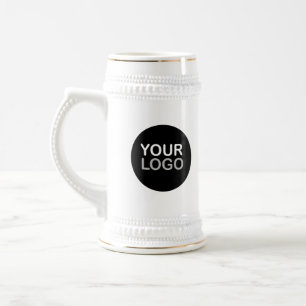 Geschäftslogo Markenzeichen Schwarz Weiß Stein Bierglas