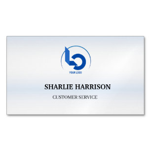 Geschäftslogo Minimal blau Mitarbeiter Personal Magnetische Visitenkarte