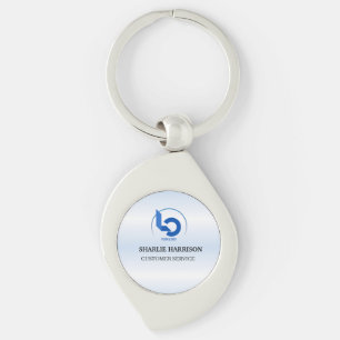 Geschäftslogo Minimal blau Mitarbeiter Personal Schlüsselanhänger